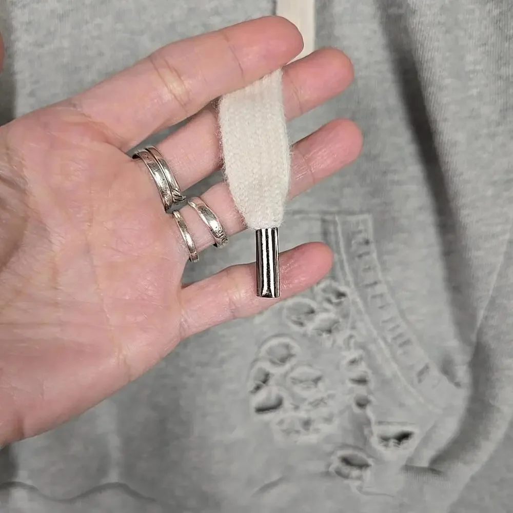NSF Revolve Lisse Distressed Hoodie Grey, size S - Picture 6 of 9